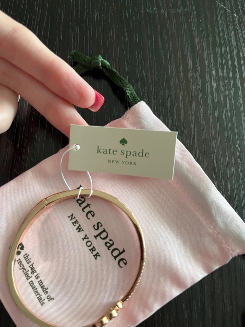 kate spade rose gold Heart Crystal Bangle - Picture 3 of 5
